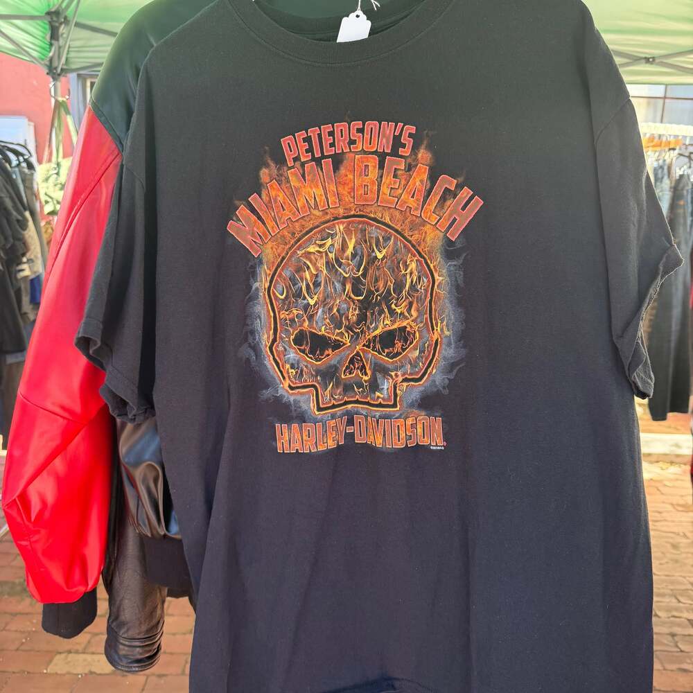 Vintage Y2K Harley Davidson Flames T Shirt Size:XL